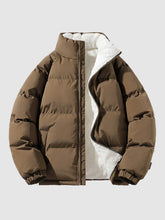 Herr Fleece-fodrad Puffer Vadderad Jacka